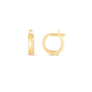 14K Textured Huggie Hoops