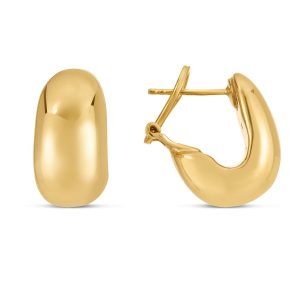 14K Gold Fancy Omega Hoops