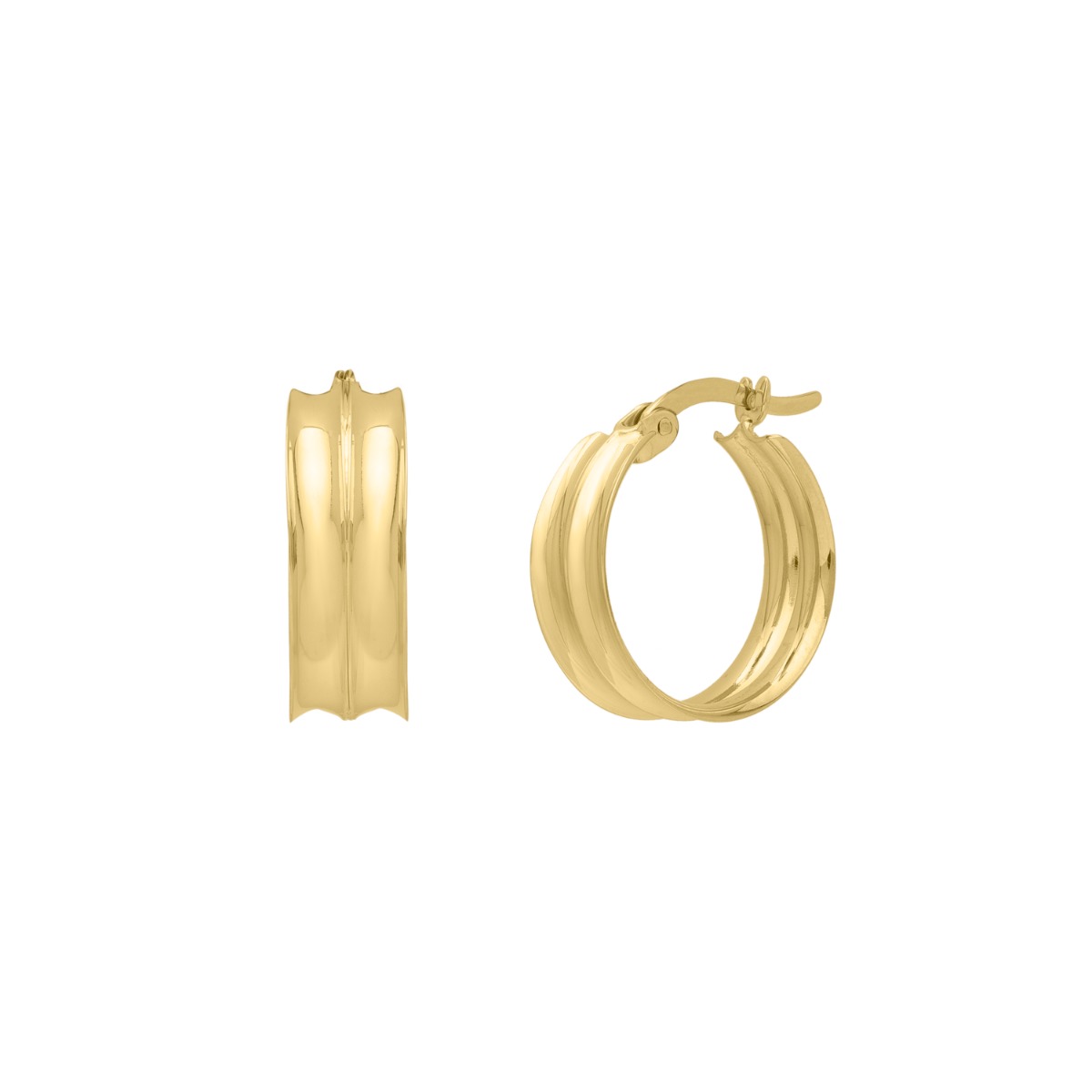 14K Large Concave Hoops