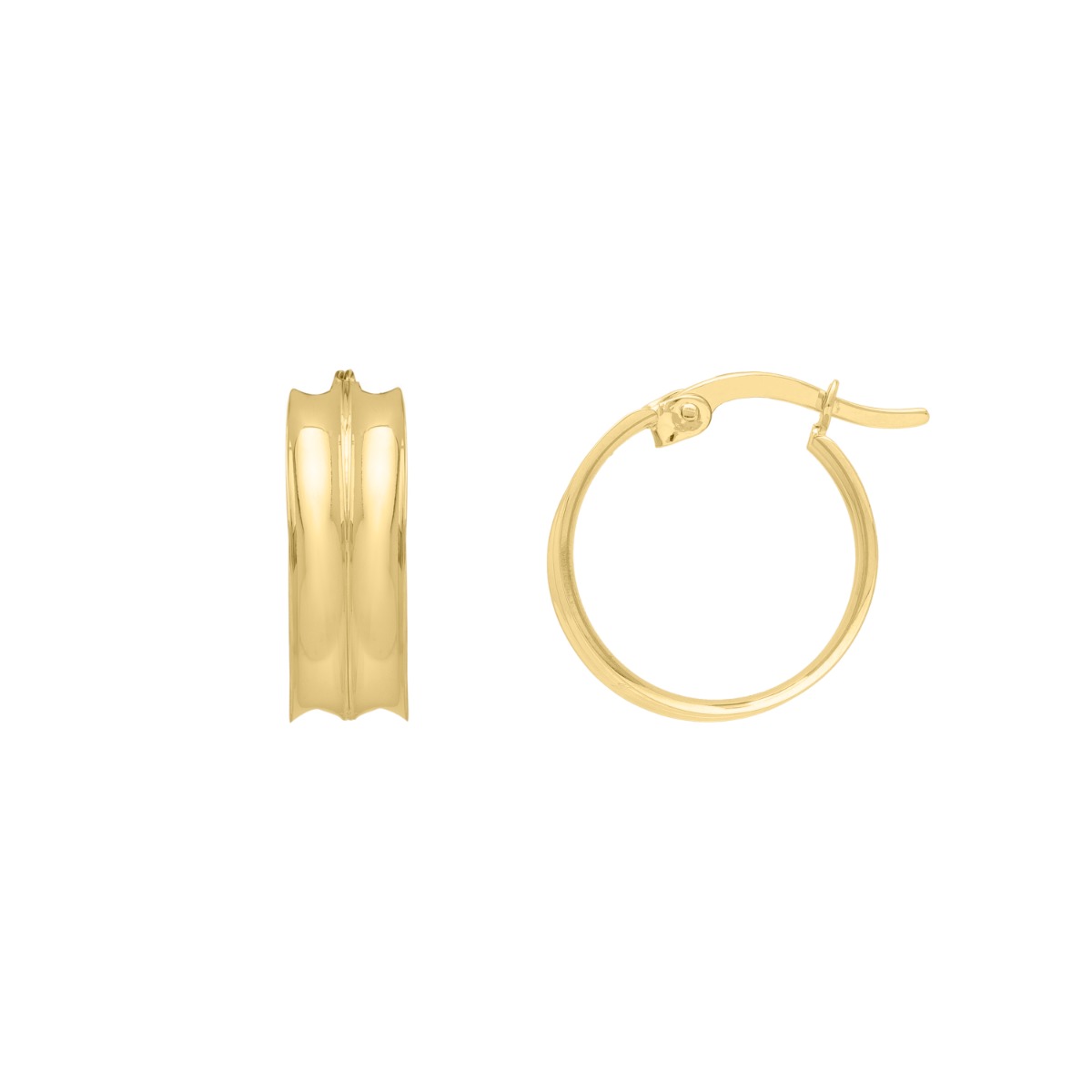 14K Large Concave Hoops