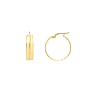 14K Medium Concave Hoops