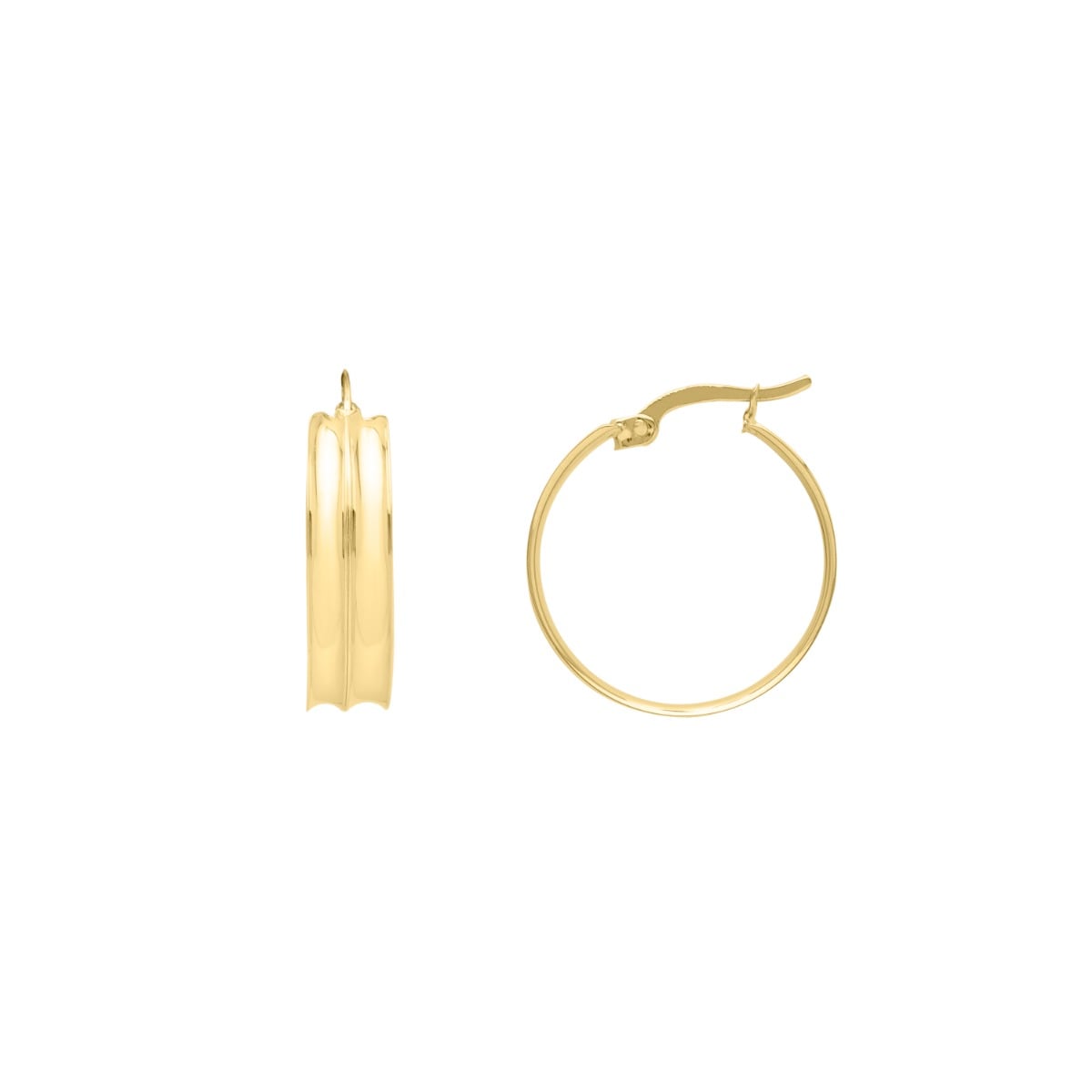 14K Medium Concave Hoops