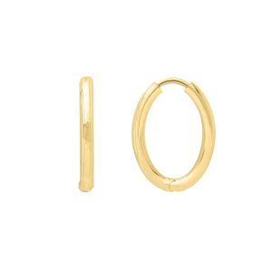 14K Endless Engraved Oval Hoops