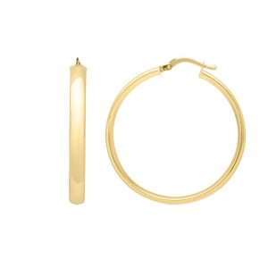 14K Medium Wedding Band Hoops