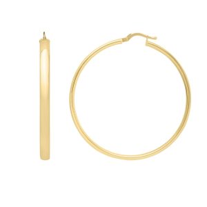 14K Large Wedding Band Hoops