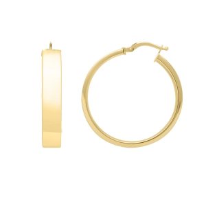 14K Large Wedding Band Hoops