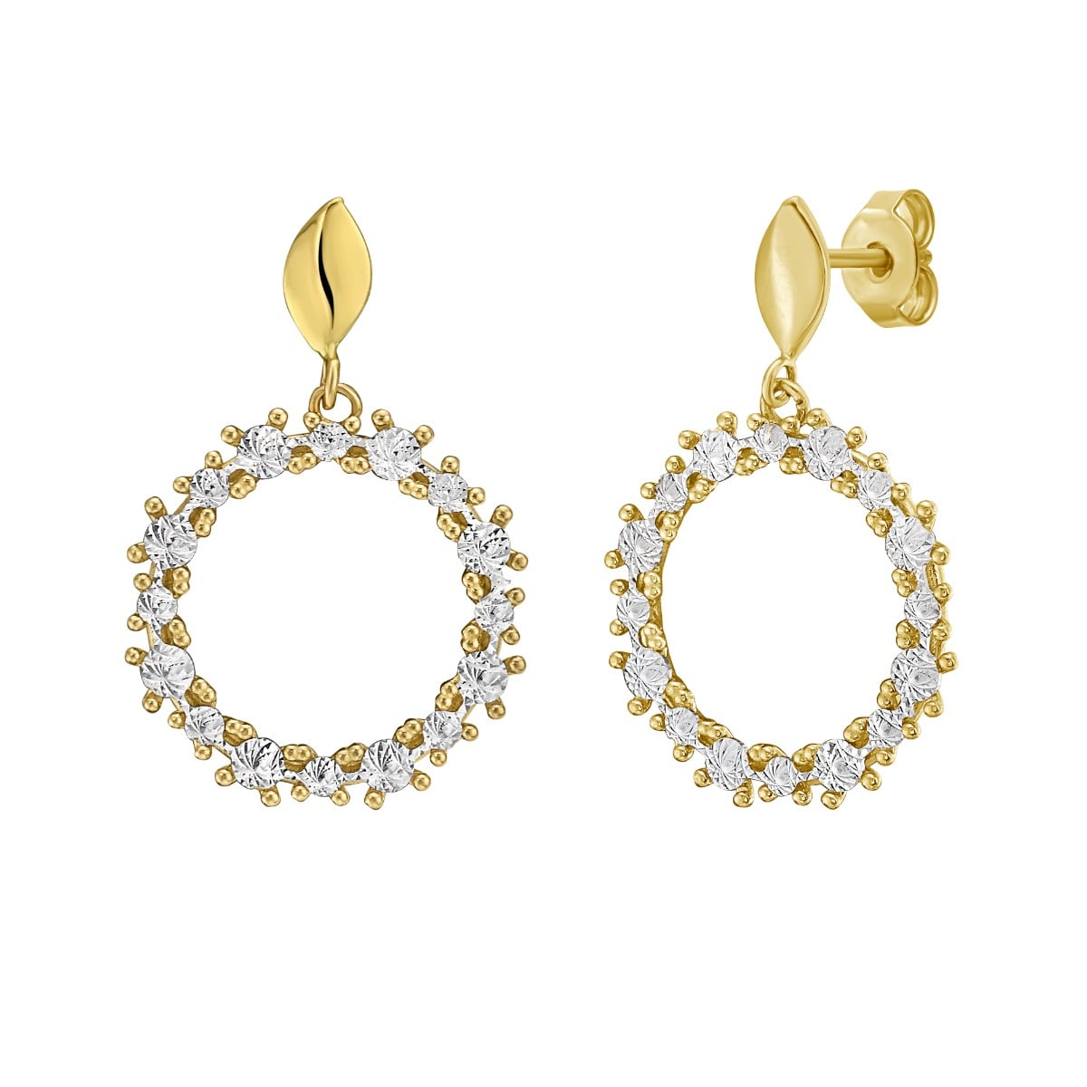 14K Diamon'Oro Circle Earrings