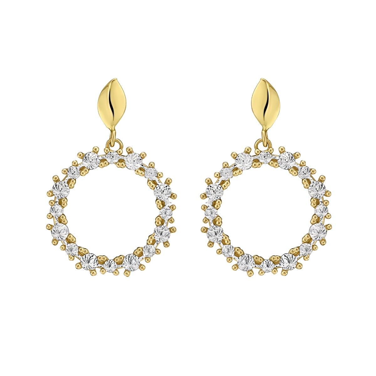 14K Diamon'Oro Circle Earrings