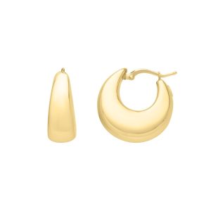 14K Large Tapered Hoops