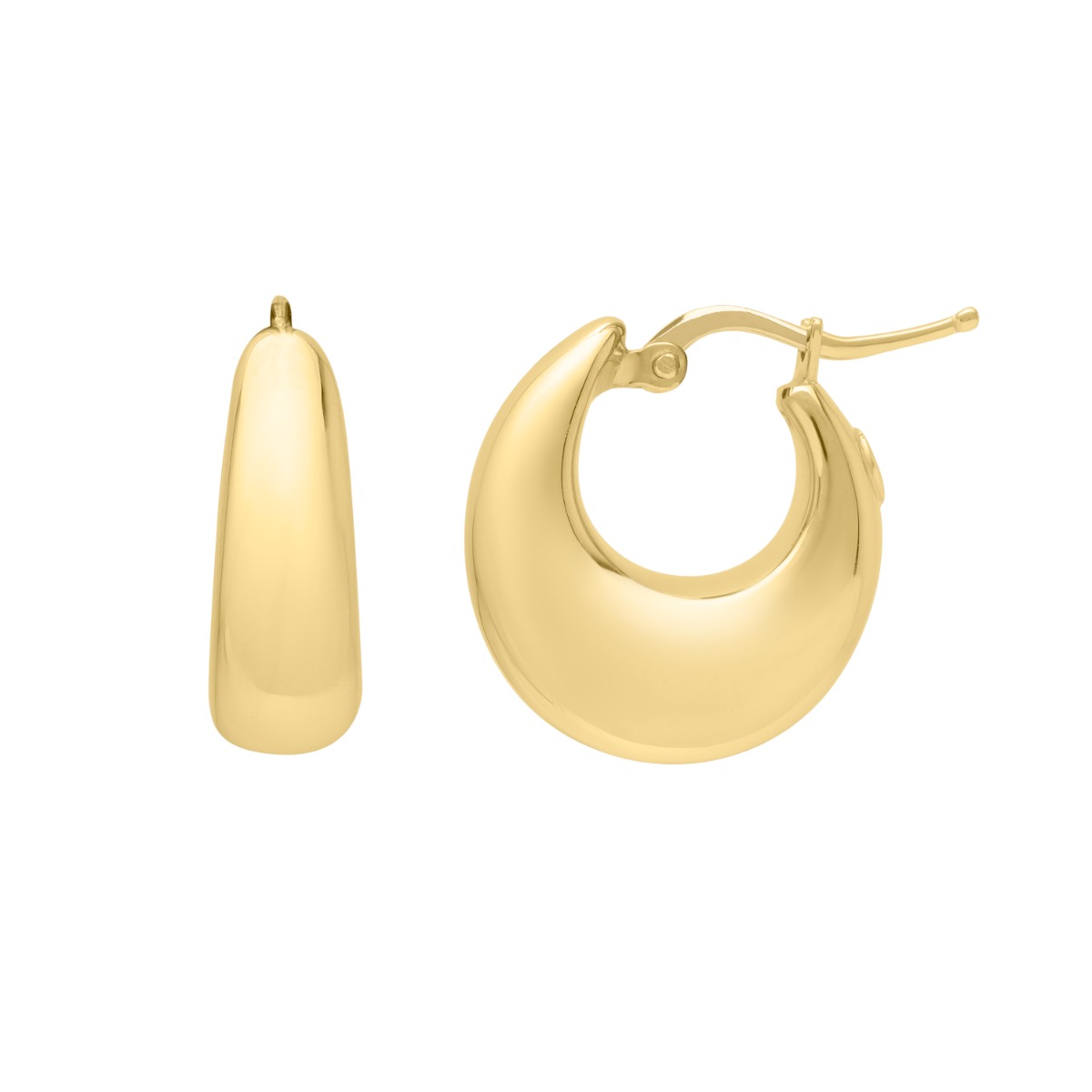14K Medium Tapered Hoops