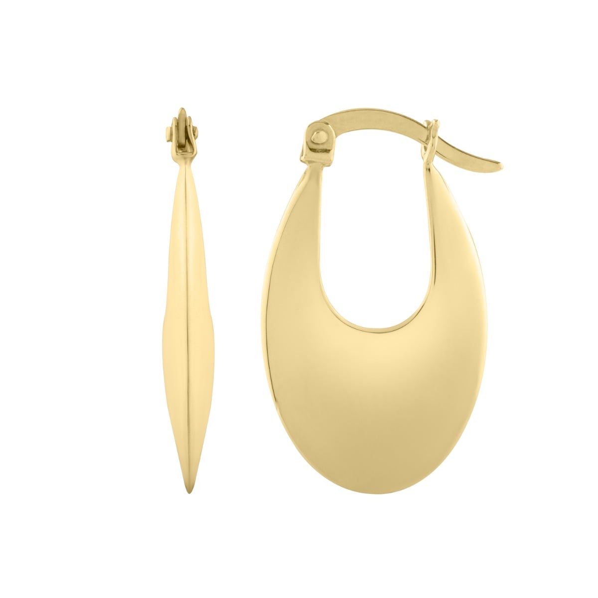 14K Creole Oval Hoops