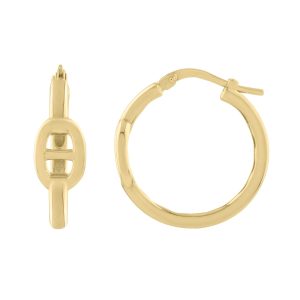 14K Puff Mariner Hoops