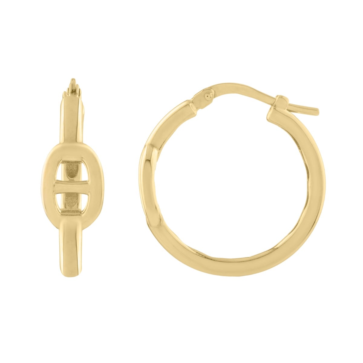 14K Puff Mariner Hoops