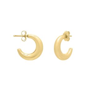 14K Gold Puffy C Hoops