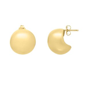 14K Gold Puffed Up Button Studs