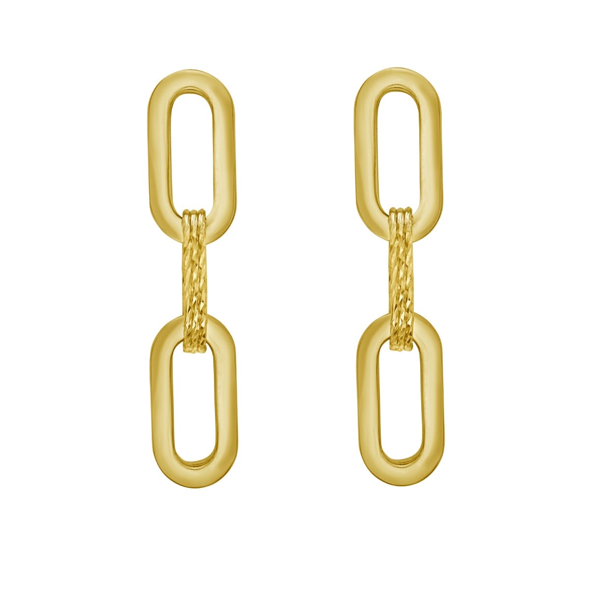 14K Mini Diamante Paperclip Earrings