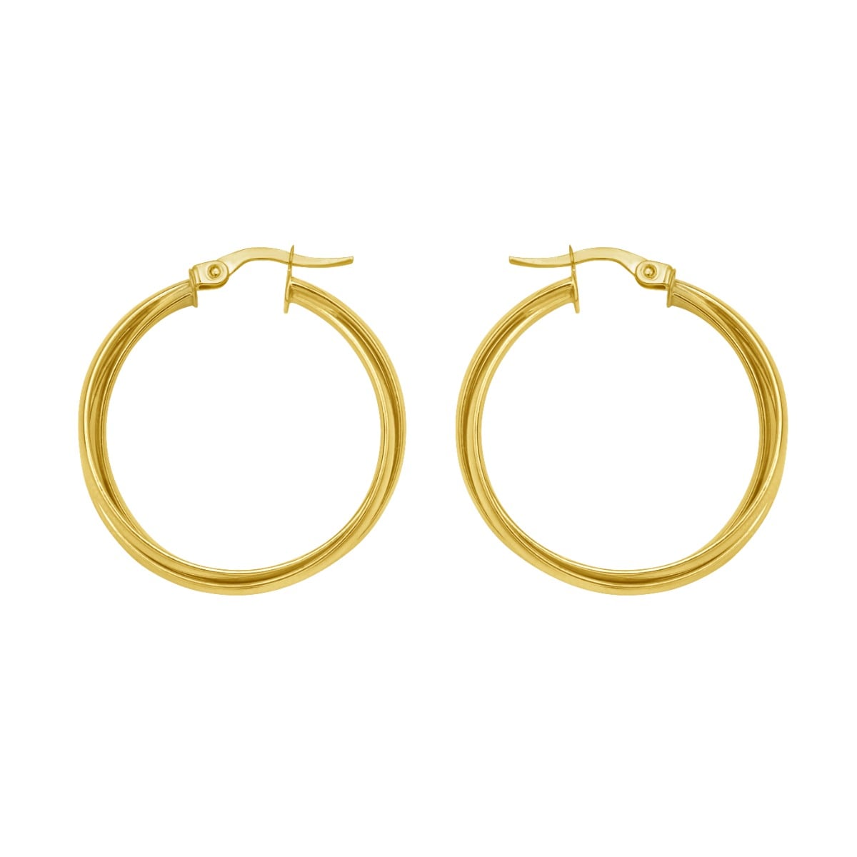 14K Interlocking Large Trinity Hoops