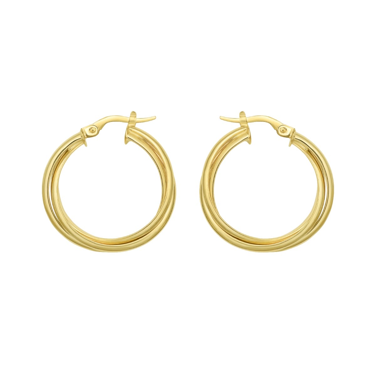 14K Interlocking Medium Trinity Hoops