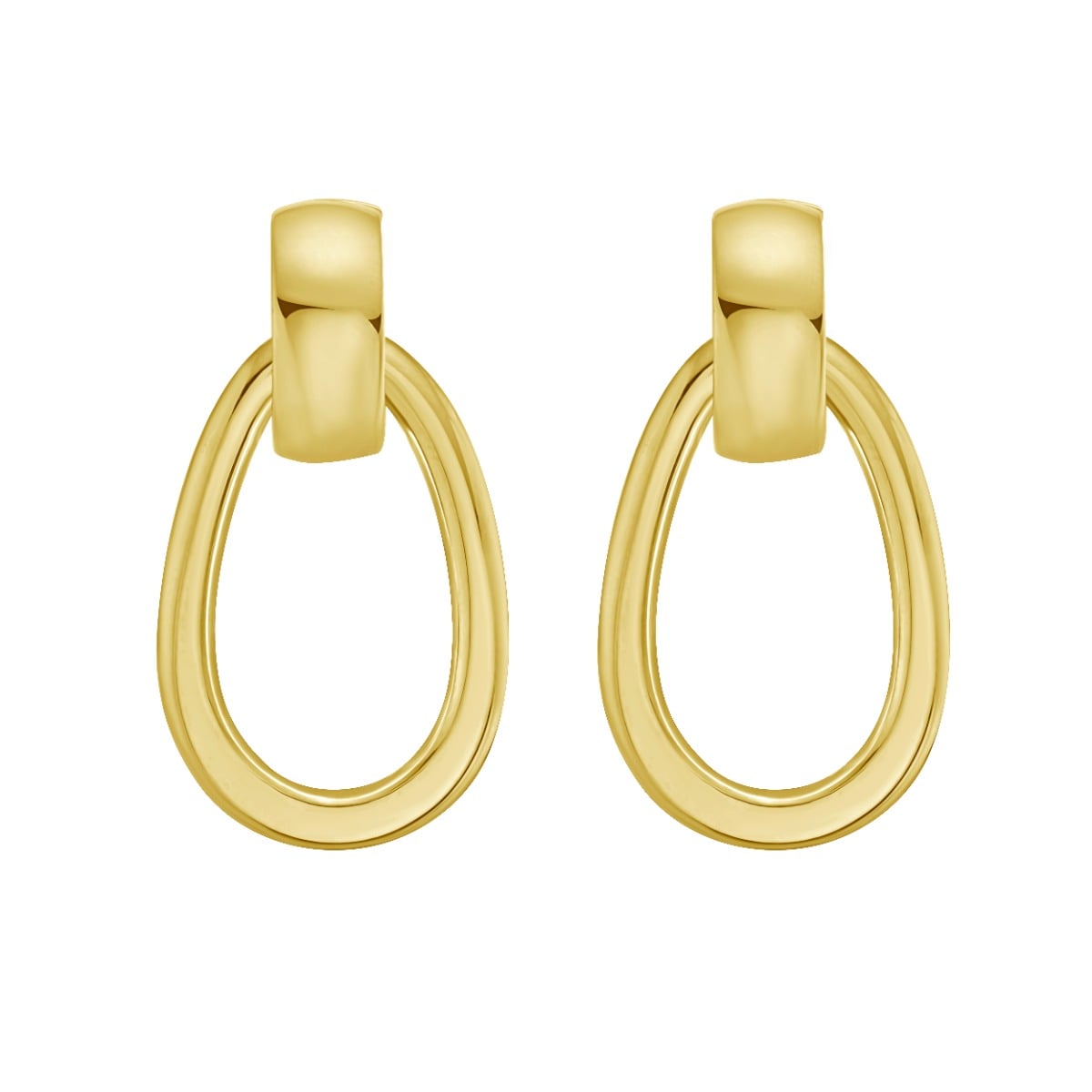 14K Interlocking Drop Hoops