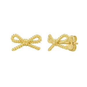 14K Rope Bow Earrings