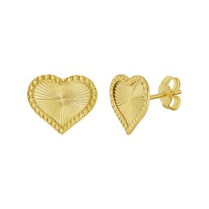 14K Radiating Heart Studs