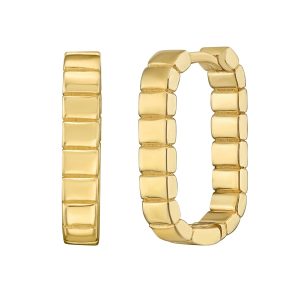14K Gold Polished Oval Hoops