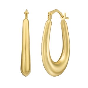 14K Gold Graduated Oval Hoops