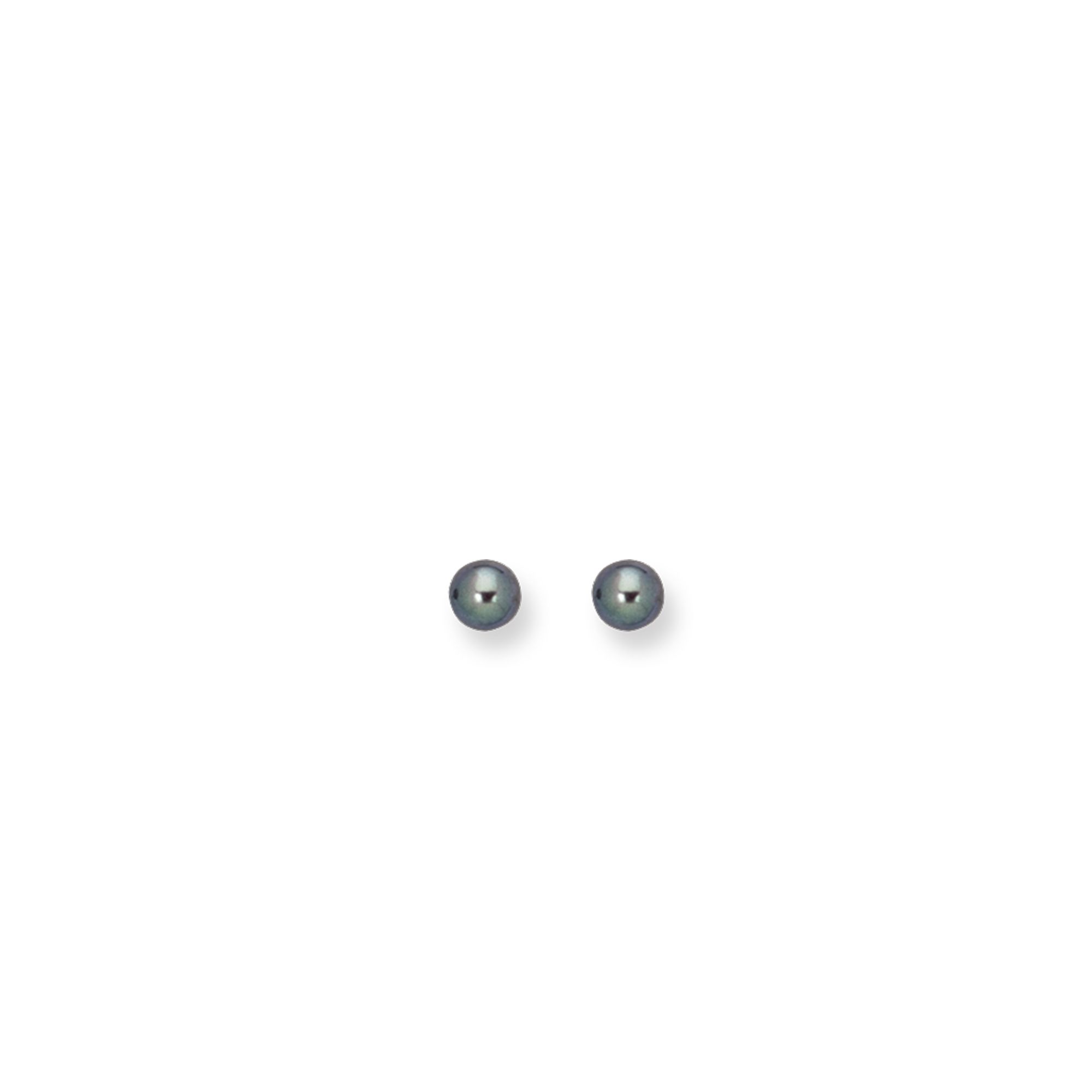 14K Gold 6MM Black Pearl Stud Earring