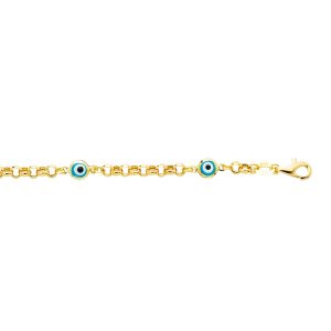14K Gold Evil Eye Bracelet