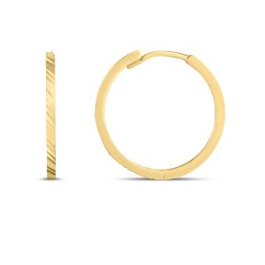 14K Gold Round Hoops