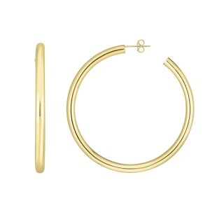 14K Gold 4mm Polished C Hoop Earring