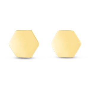 14K Hexagon Stud