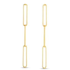 14K Lungo Paperclip Drop Earring