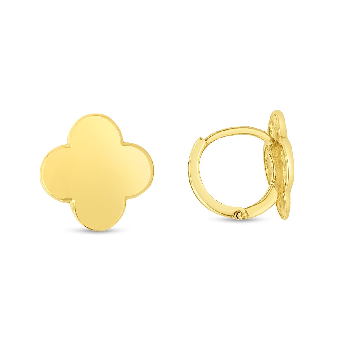 14K Gold Clover Earrings