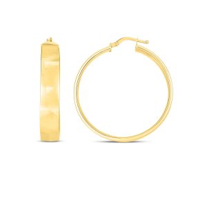 14K 7x35mm Wedding Band Hoops