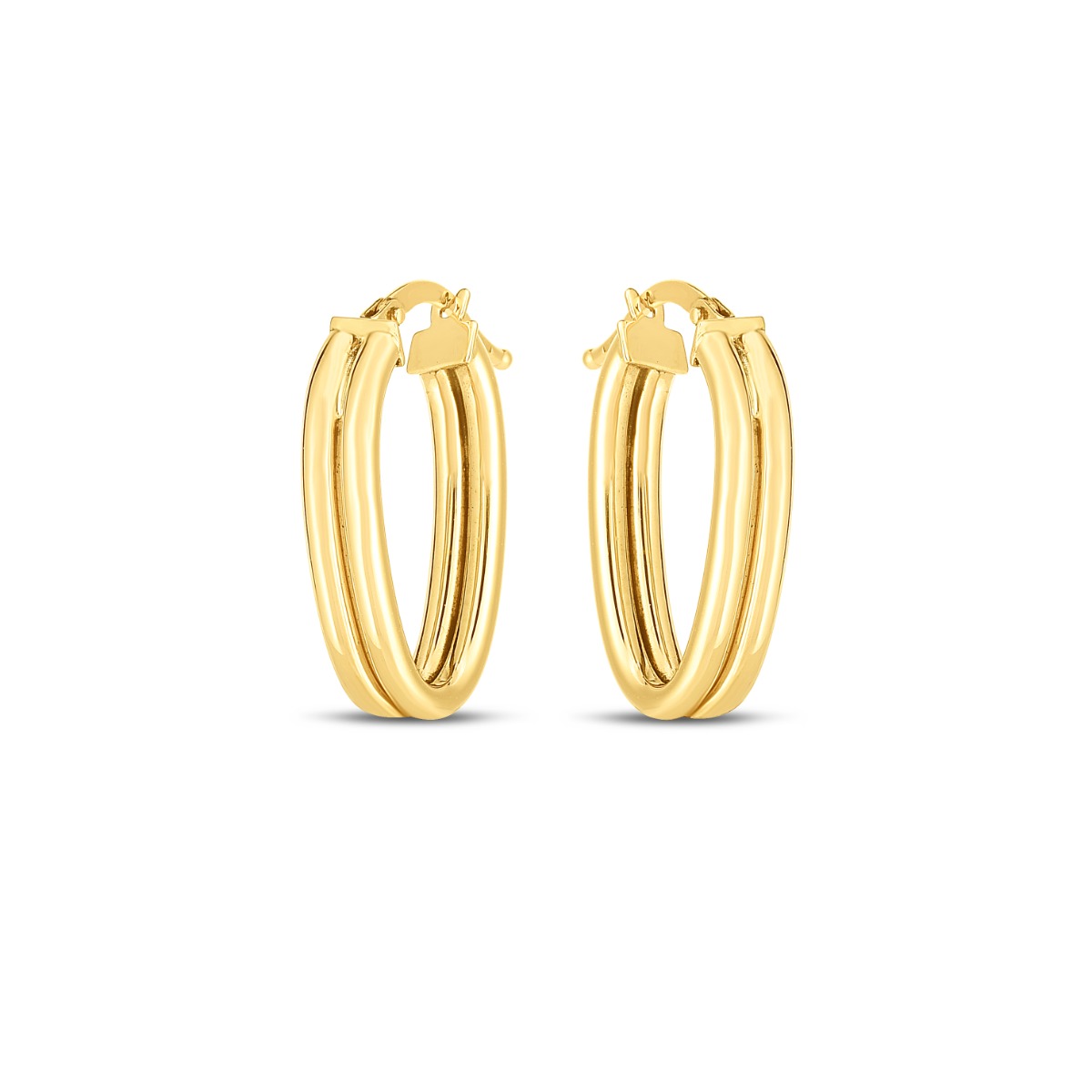 14K Double Oval Hoop Earrings