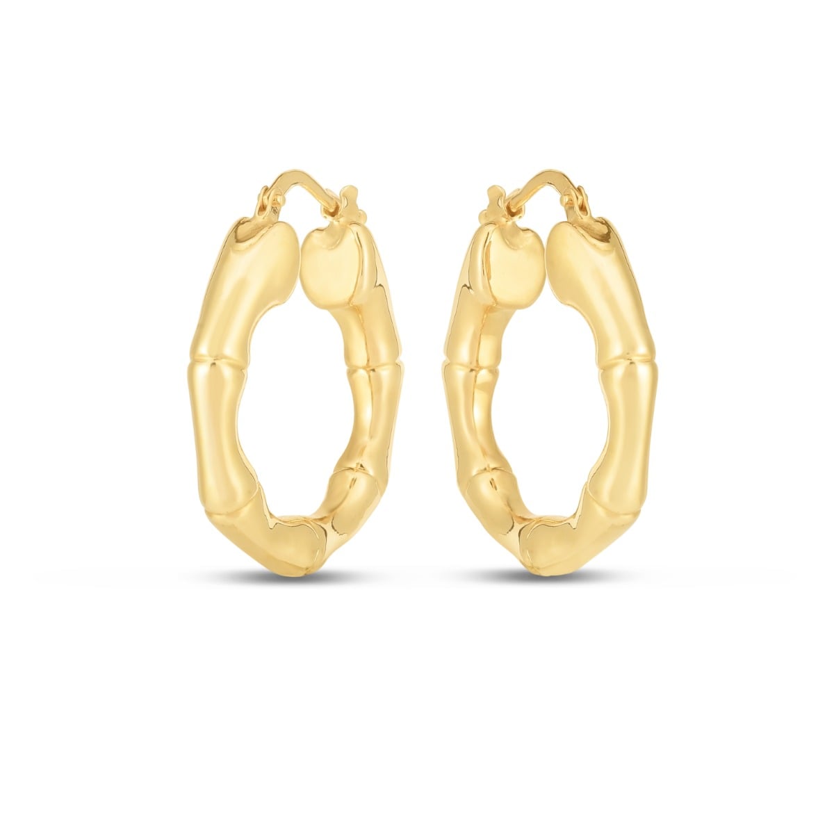 14K Medium 25mm Bamboo Hoops