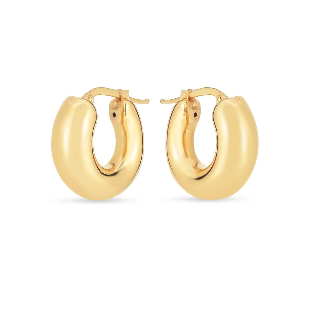 14K Small Puffy Hoops