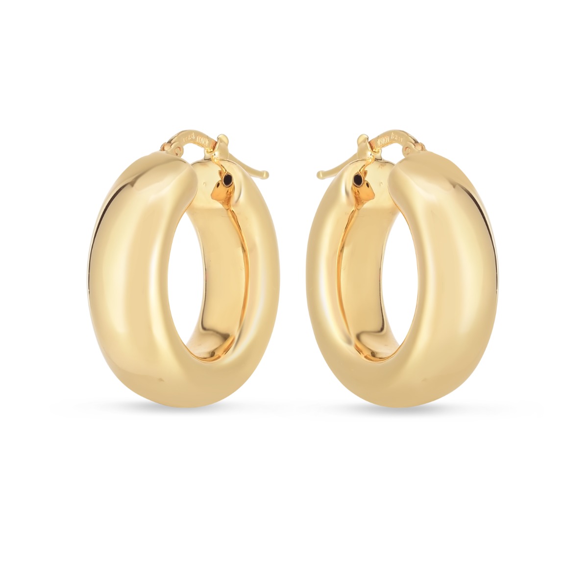 14K Medium Puffy Hoops