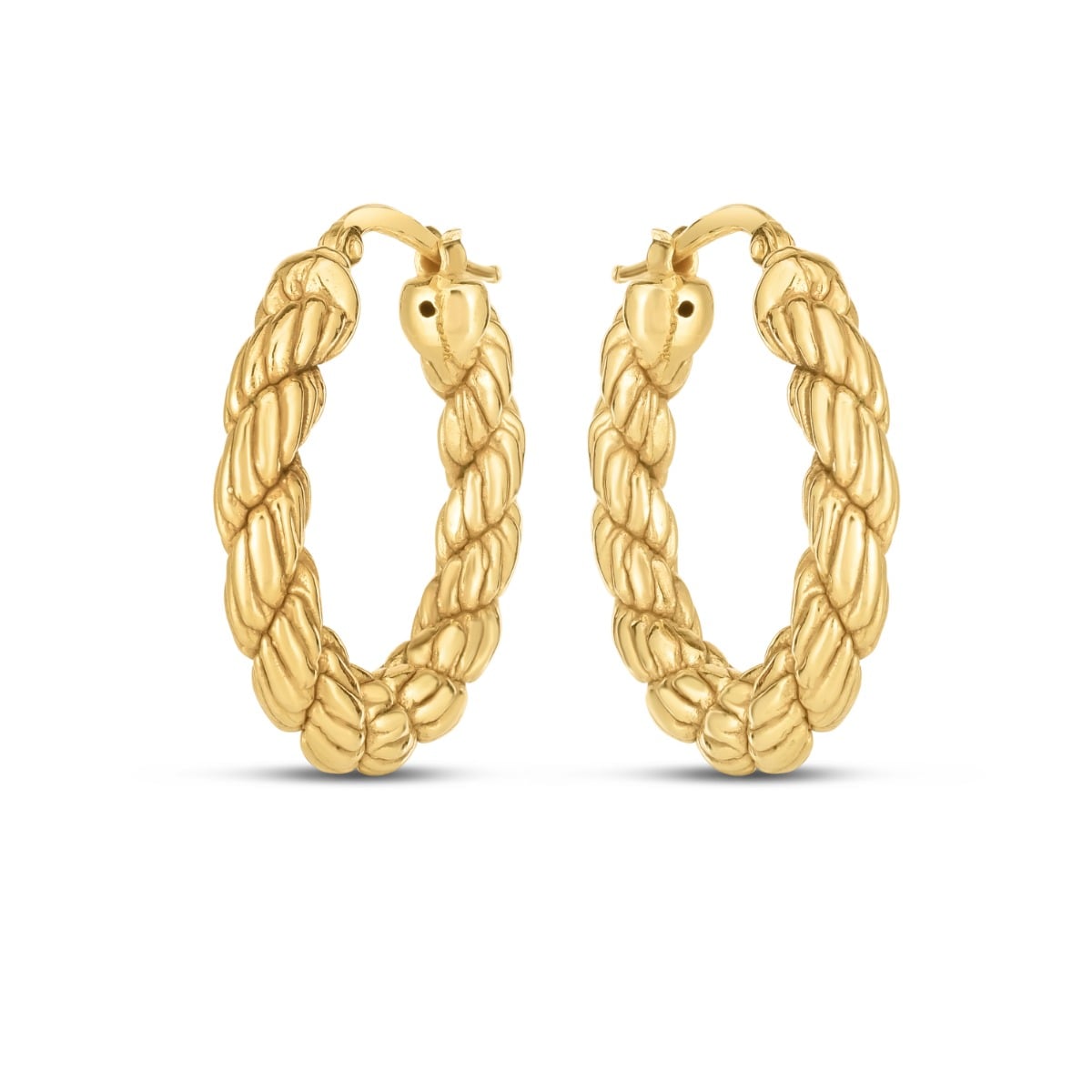 14K Rope Hoop Earrings