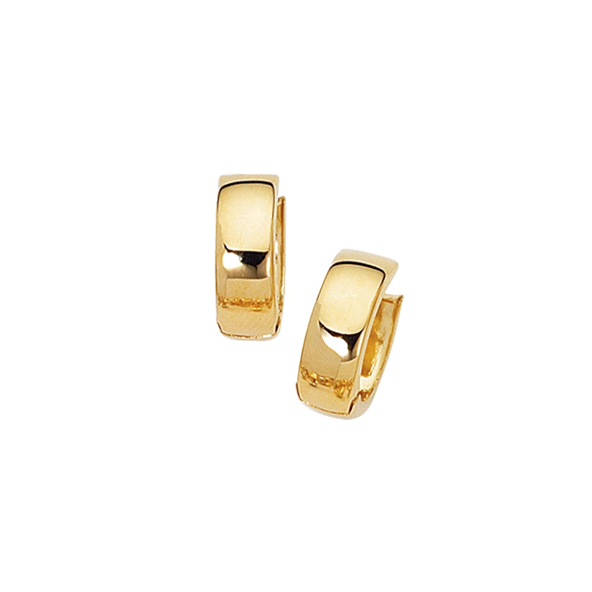 14K Gold Polished Huggie Earrings