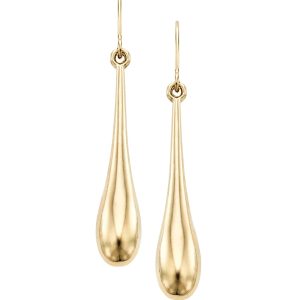 14K Gold Polished Graduated Tear Drop Earring