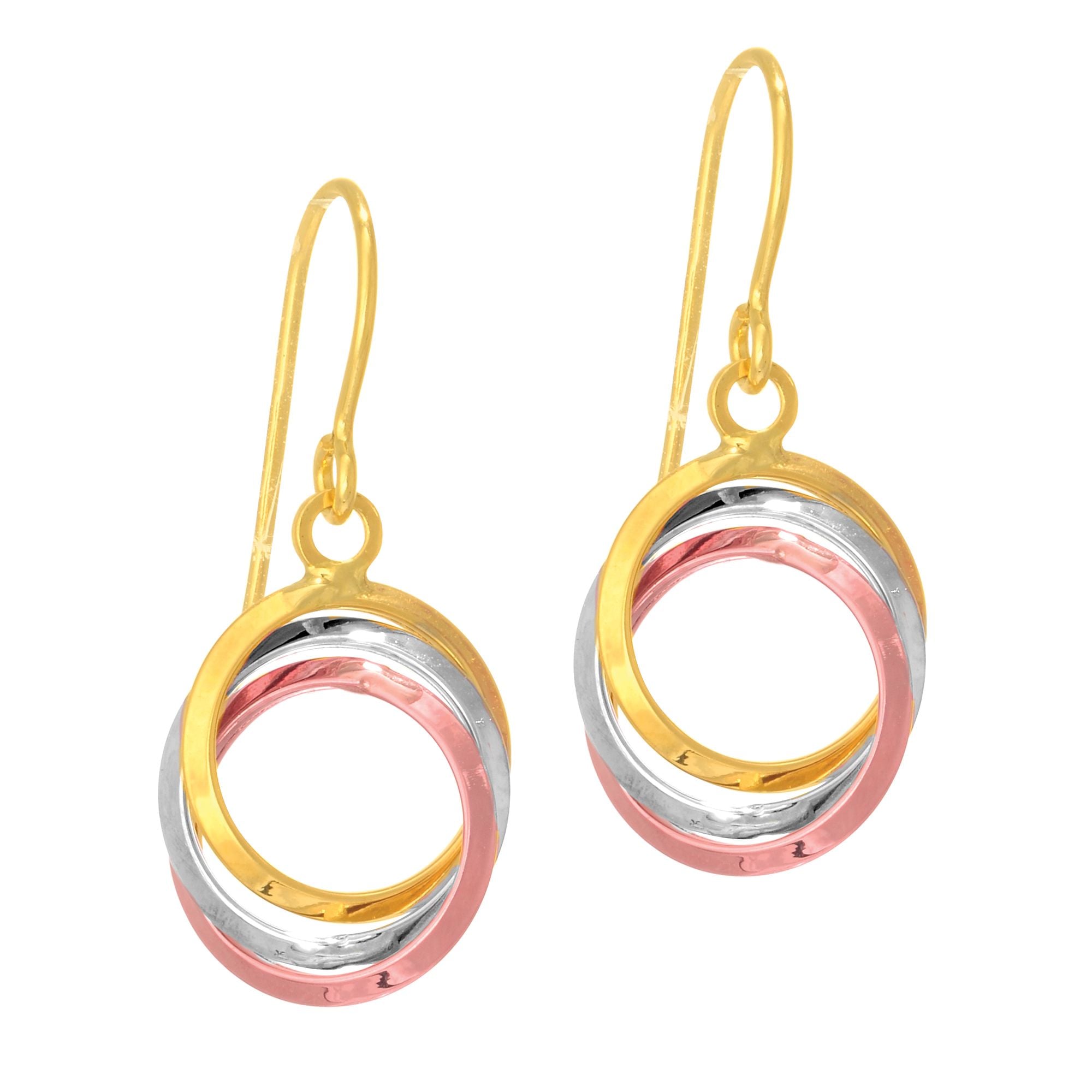 14K Gold Open Circle Dangle Earring