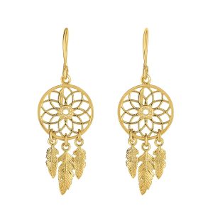 14K Gold Dreamcatcher Earring