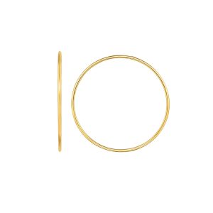14K Gold 1.2x35mm Polsihed Endless Hoops