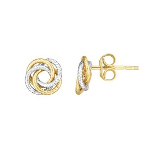 14K Gold Multi-Row Open Center Love Knot Stud Earring
