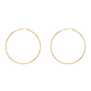 14K Gold 2x60mm Polished Hoop Earring
