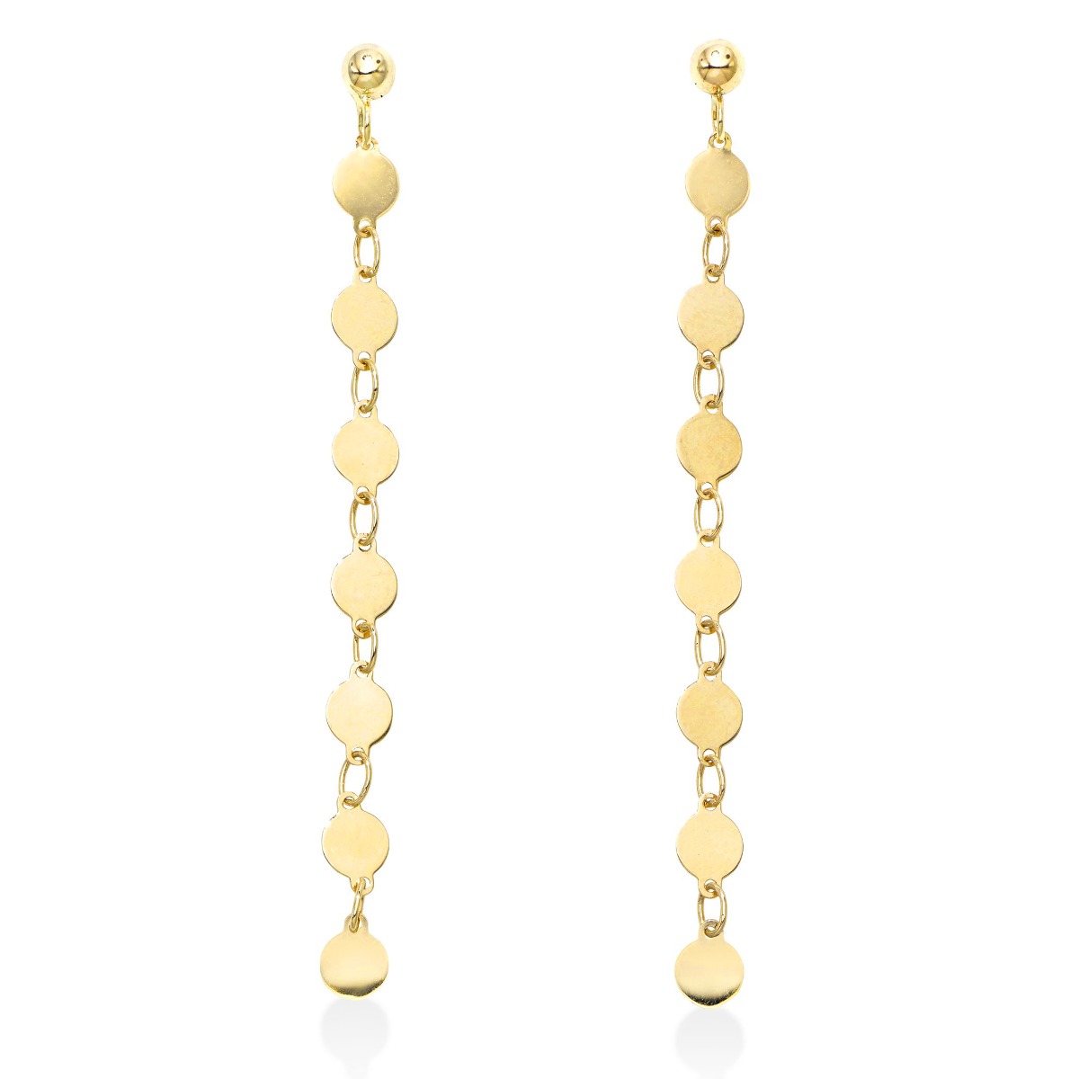 14K Gold Mirror Chain Drop Earring