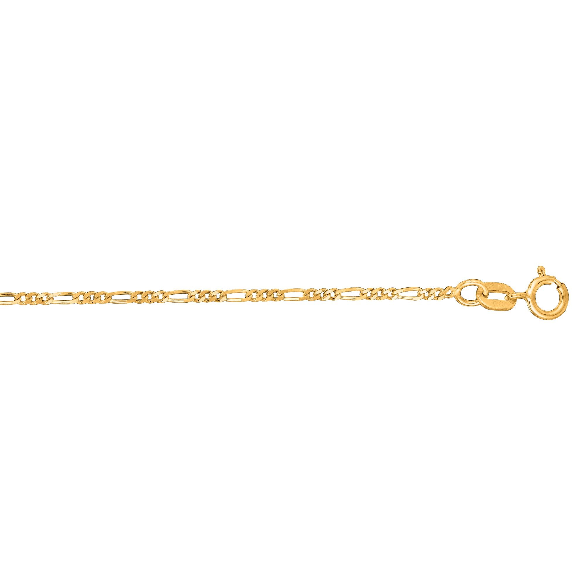 14K Gold 1.9mm Figaro Chain