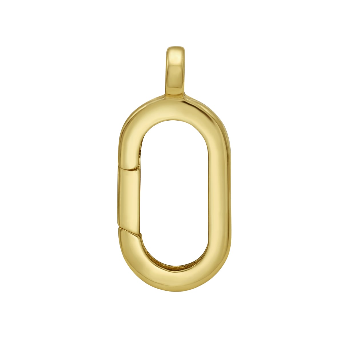 14K Charm Oval Push Lock